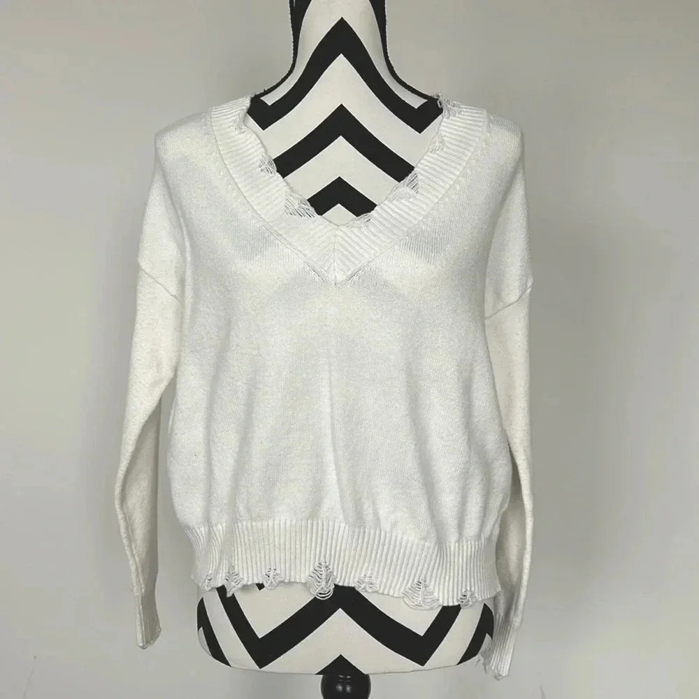 Hudson Gray White Atlanta Sweater‎ Sz M